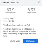 Wifi speed test last checked 8/31/22